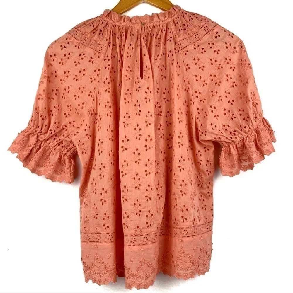 Ulla Johnson eyelet blouse with puff sleeves